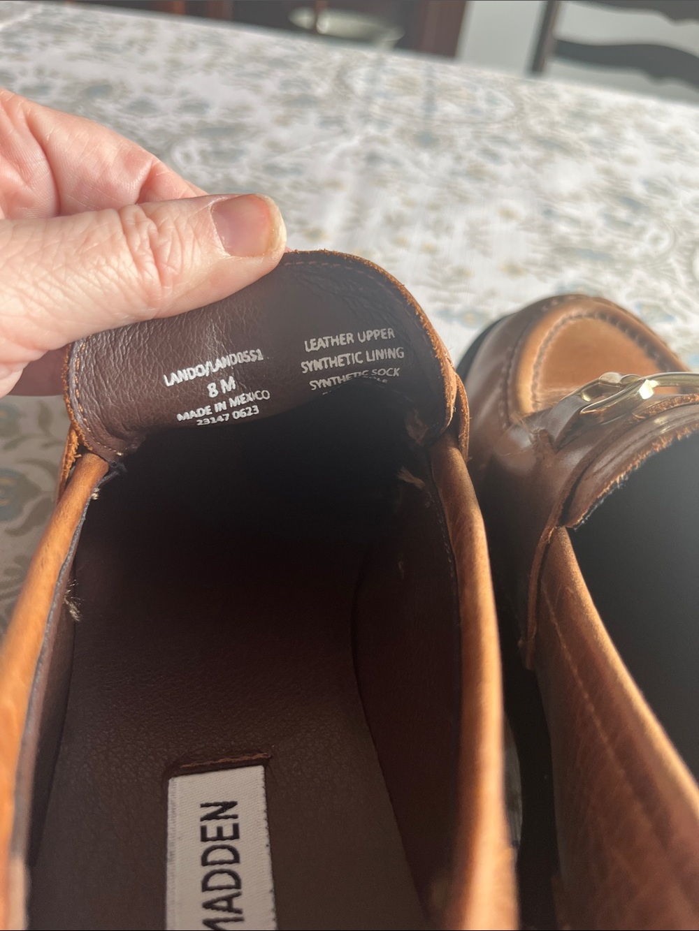 Steve Madden Brown Leather Loafers with Gold Bit - Picture 6 of 6